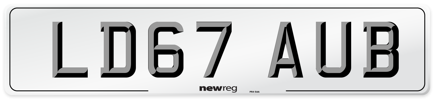 LD67 AUB Number Plate from New Reg